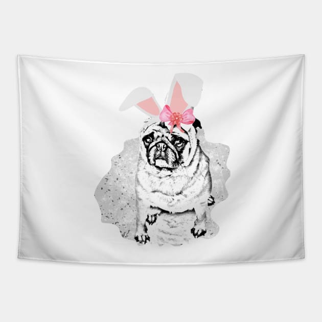 Rabbit ears puppy Tapestry by BeatyinChaos