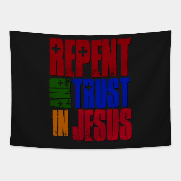 Repent and Trust in Jesus Tapestry by AlondraHanley