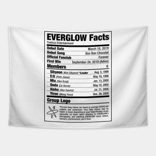 EVERGLOW Kpop Nutritional Facts Tapestry