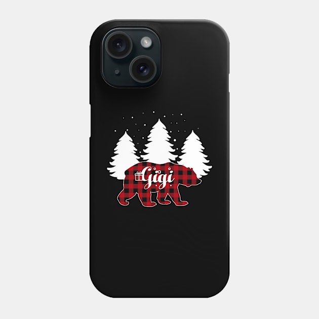 Buffalo Red Plaid Gigi Bear Matching Family Christmas Phone Case by Kagina