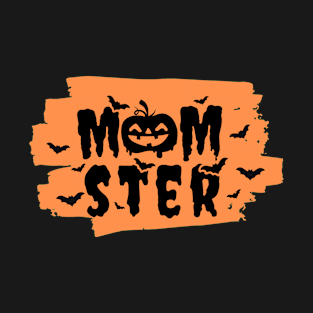 Orange and Black Momster Halloween T-Shirt T-Shirt