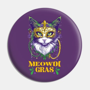 Meowdi Gras Cat Lover Pin