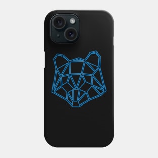 Low Poly Raccoon Blue Line Phone Case