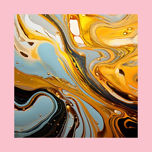 Amber Waves Fluid Abstract by AbstractGuy