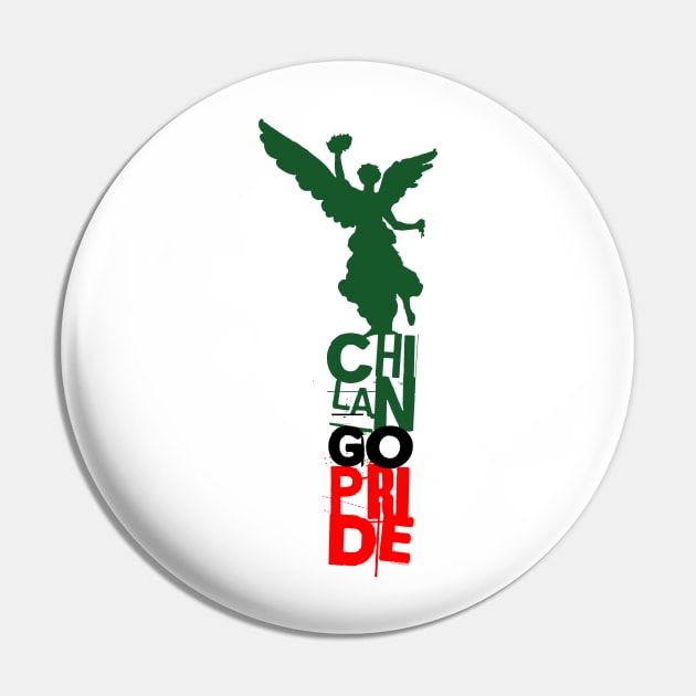 Chilango Pride Logo Mexican Flag Version Pin by chilangopride