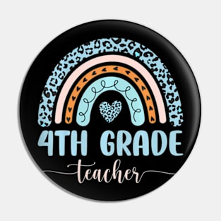 4th Grade Teacher Leopard  First Day Of School Pin