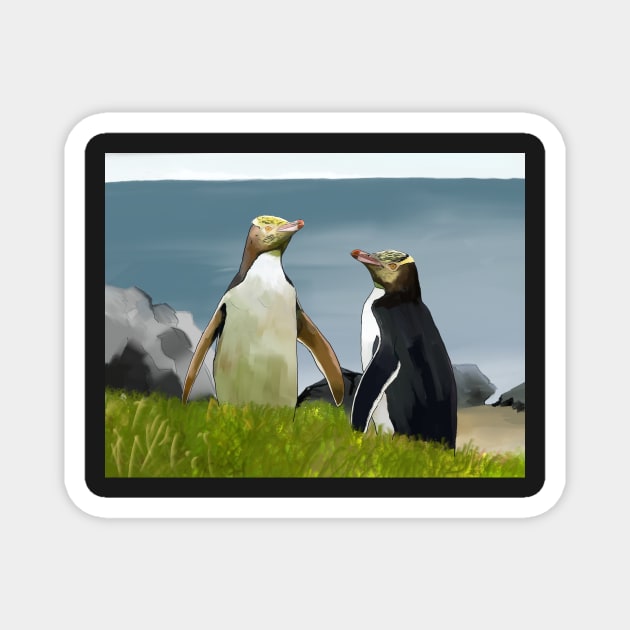 The Penguin Couple Magnet by laceylschmidt