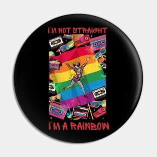 'm Not Straight, I'm a Rainbow Pride Shirt LGBTQ Pride, Gay Shirt, Lesbian Shirt, Gift for Gay Lesbian, Queer Pride Month Pin