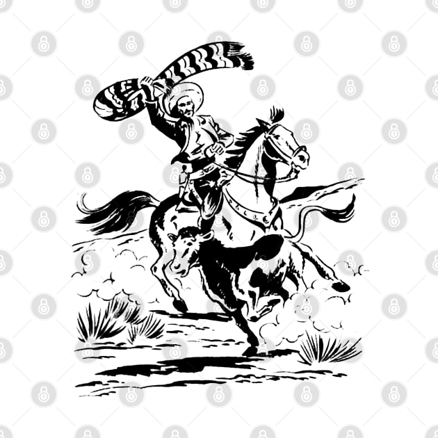 No Background Ink Black Rodeo Western Retro Comic by REVISTANGO