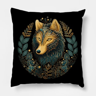 Cottagecore Aesthetic Wolf Pillow