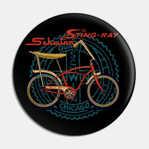 Schwinn Stingray Vintage Bicycle Tribute Pin by Midcenturydave