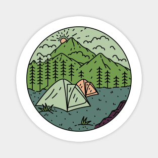 Adventure Camp Monoline Magnet