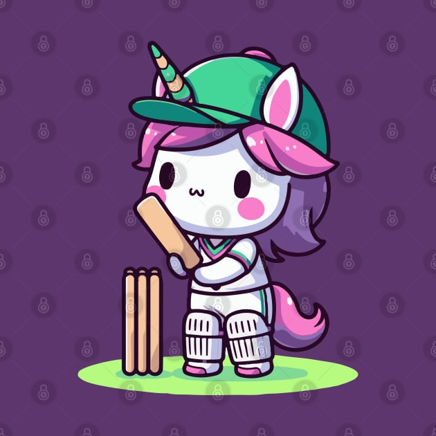 Cute unicorn Cricketer by fikriamrullah