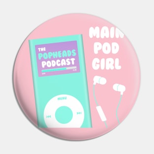 Main Pod Girl Logo (Without Text Drop Shadow) Pin