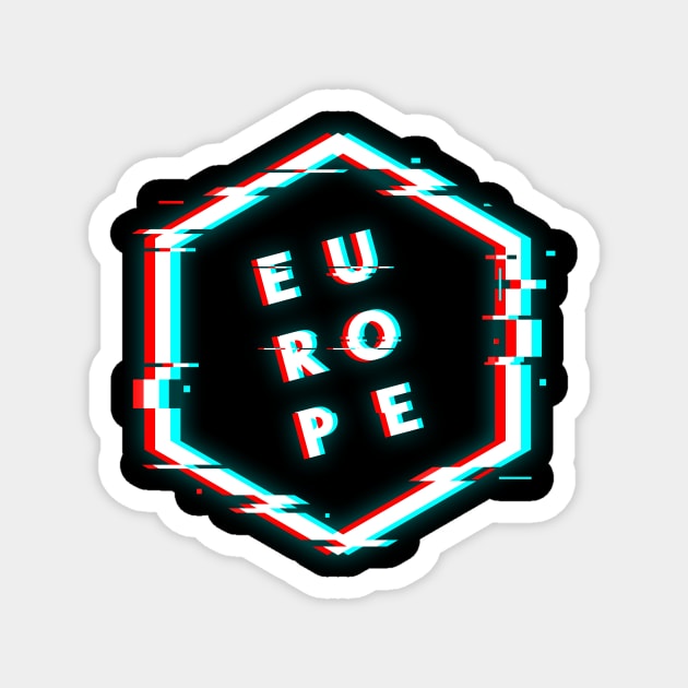 EUROPE POLYGON GLITCH Magnet by BELLASOUND