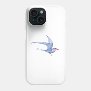 Colorful Bird - Watercolor Tern in Blue, Violet, and Orange Phone Case