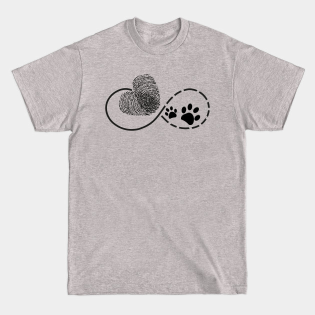 Discover Eternity with finger print heart and dog paw print - Paw Print Eternity - T-Shirt