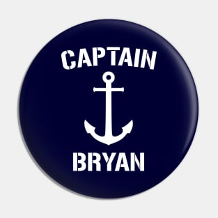 Nautical Captain Bryan Personalized Boat Anchor Pin