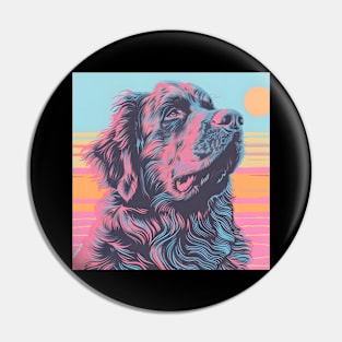 70s Newfoundland Vibes: Pastel Pup Parade Pin