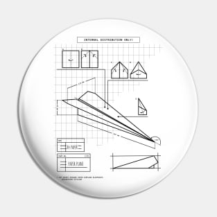 Top secret origami paper plane engineering blueprints (in black) Pin