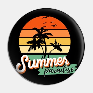 Colorful Retro Sunset Summer T-Shirt Pin