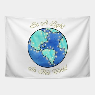 Watercolor light world teeshirt Tapestry