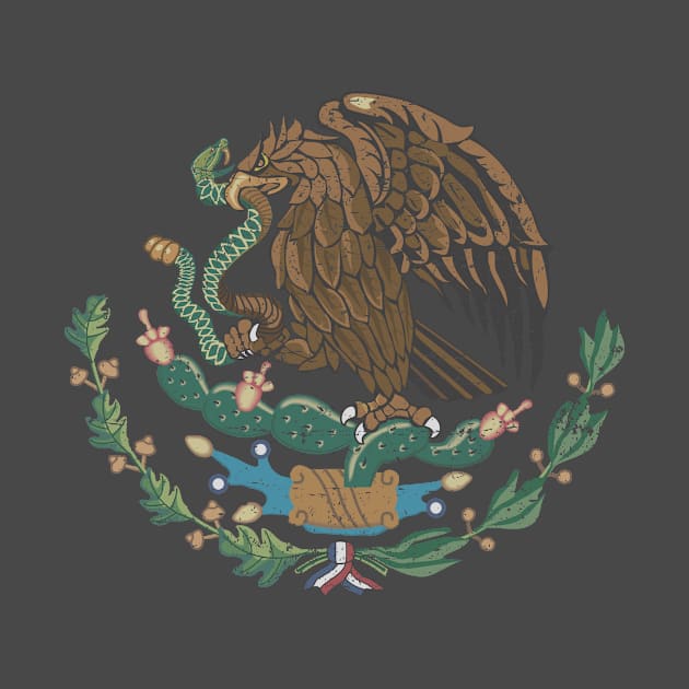 Escudo Nacional de Mexico - Coat of arms of Mexico - vintage grunge design by verde