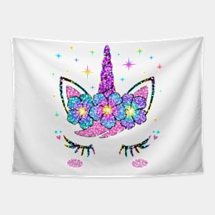 Unicorn Costume Rainbow Face Girls Tapestry