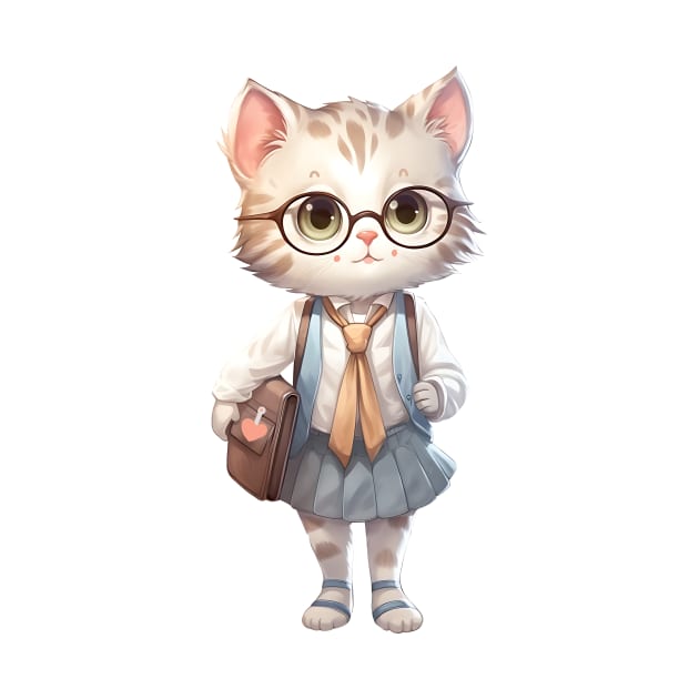 Cute Cat Student by Saysaymeme