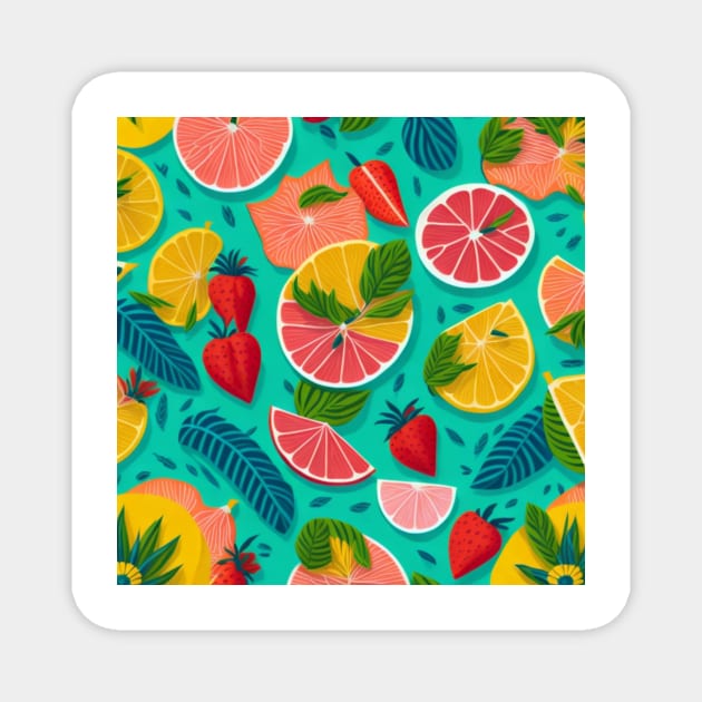 Tropical Summer Fruits Magnet by likbatonboot