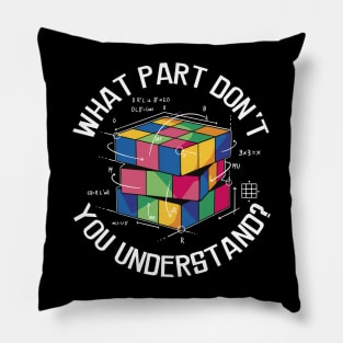 Cube Magic with Math Equations Retro Nerdy Rubik Gift For Cuber Pillow