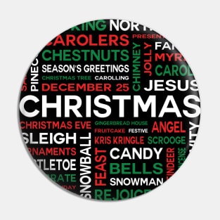 Merry Christmas Word Cloud Pin