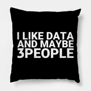 I Like Data and Maybe 3 People Data Science Gift Pillow