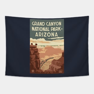 A Vintage Travel Art of the Grand Canyon National Park - Arizona - US Tapestry