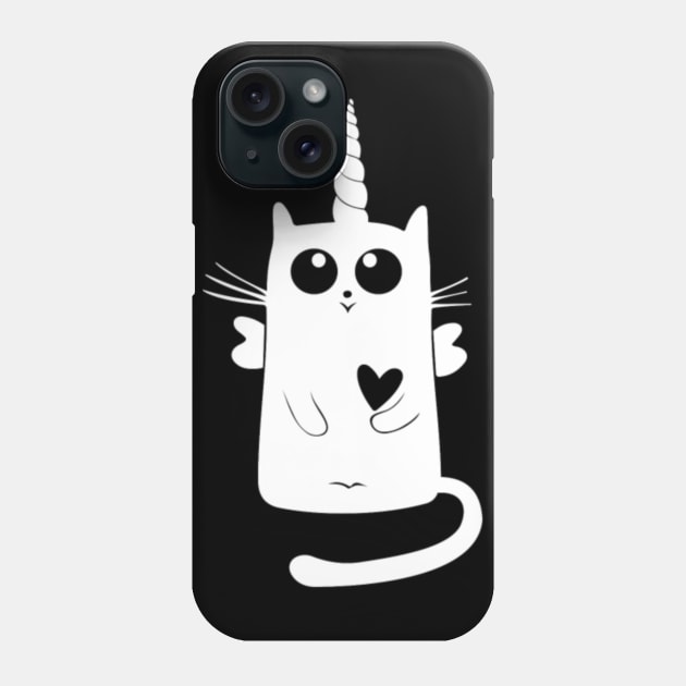 Cute Kitty Cat Unicorn Phone Case by Nulian Sanchez