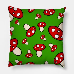 Mushroom Love - Gamer Green Pattern Pillow