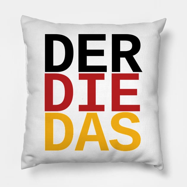 German "The" | Definite articles Grammar Language Germany Flag Pillow by Decamega