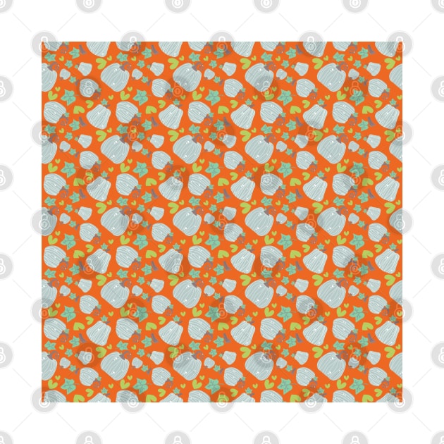 Fall Autumn pumpkins and leaves pattern by PlusAdore