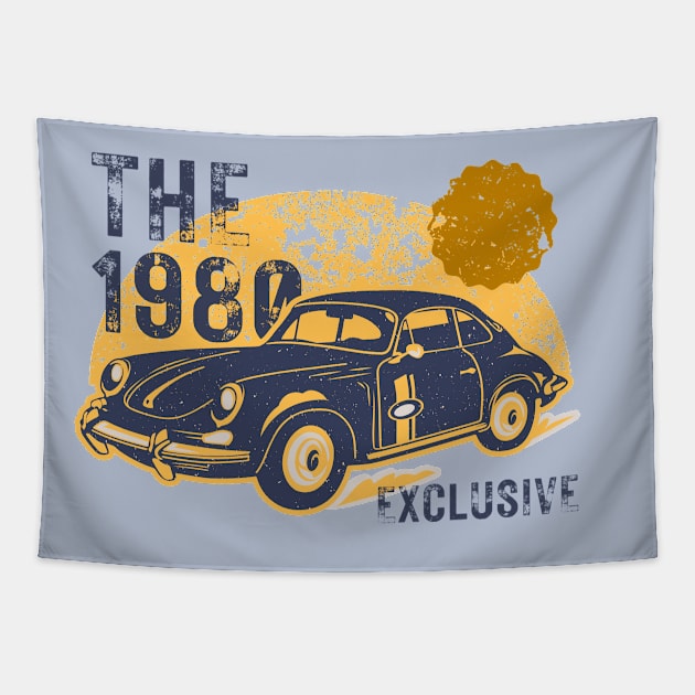 Retro 80s Vintage Car Tapestry by Xtian Dela ✅