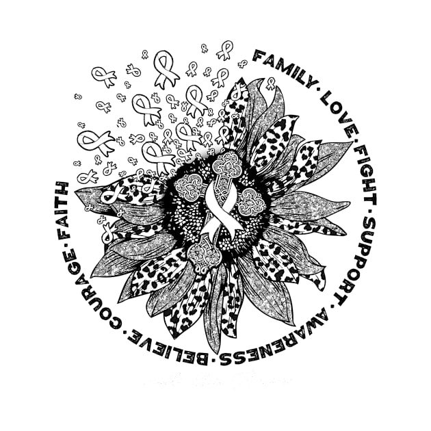 Invisible Illness Awareness - leopard sunflower cross faith love family by vamstudio