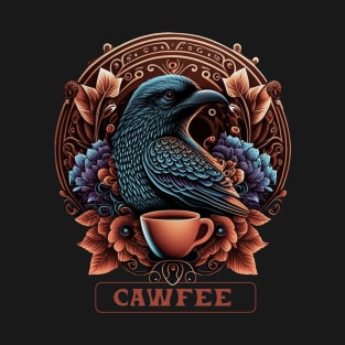 Cawfee Crow with a cup T-Shirt