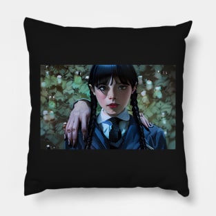 Wednesday Addams Portrait 5 Pillow