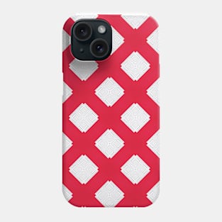 White and Red Diamond Pattern Phone Case