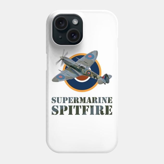 Supermarine Spitfire and Roundel Phone Case by SteveHClark