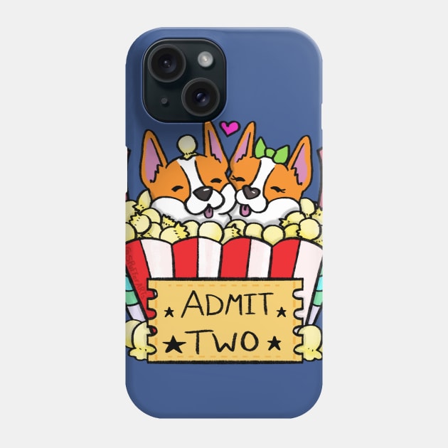 Corgi Movie Night Out Phone Case by SPufferARTs