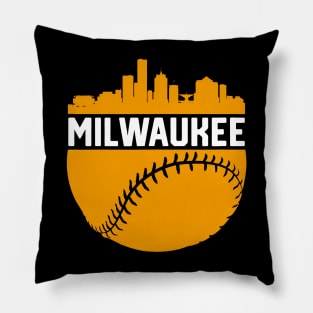 Downtown Milwaukee Wisconsin Skyline Baseball Pillow