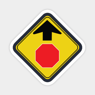 Caution Road Sign Stop Ahead Magnet