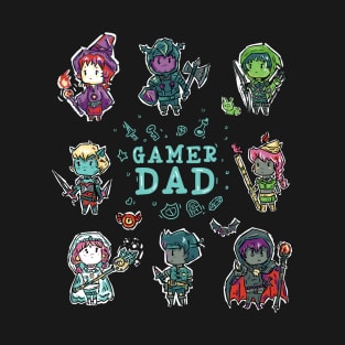 Gamer Dad Fantasy RPG Characters T-Shirt