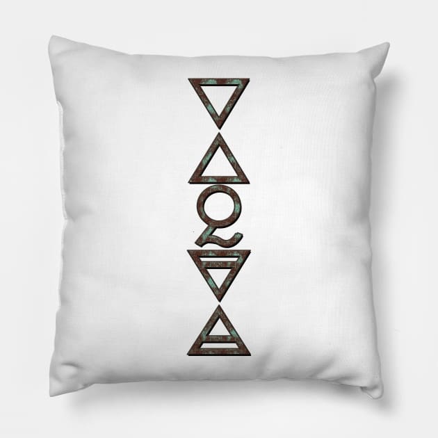 4 ELEMENTS PLUS 1 - aqua grunge Pillow by shethemastercovets