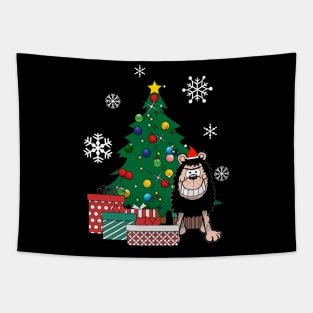 Gnasher Around The Christmas Tree Tapestry